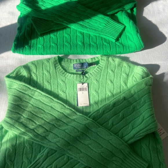 💥SOLD💥 The RALPH LAURE ICONIC CASHMERE SWEATER pistachio green - Picture 6 of 8